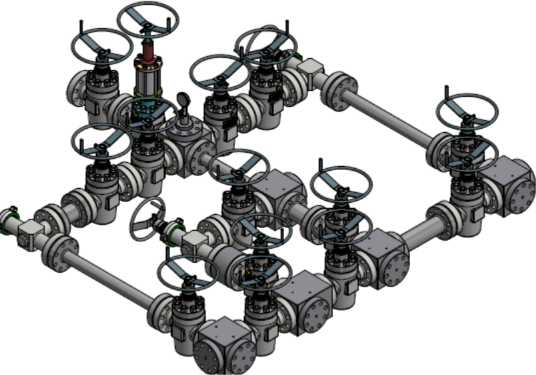INTEGRATED Choke and Kill Manifold assembly with API 6A gate valves and chokes
